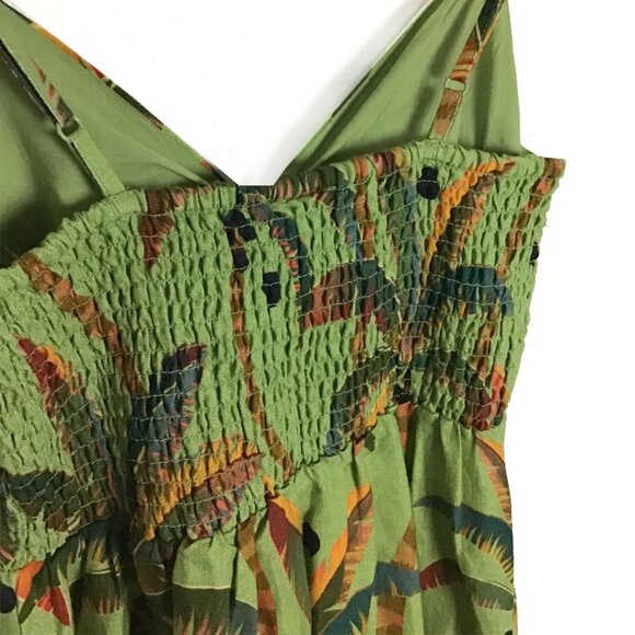 FARM RIO Antro Green Tie Front Linen Dress - Picture 8 of 14